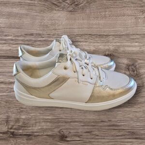 Cole Haan Women's Gold and White Sneakers